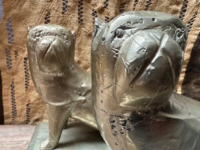 Vintage Handmade Sculptural Pugs