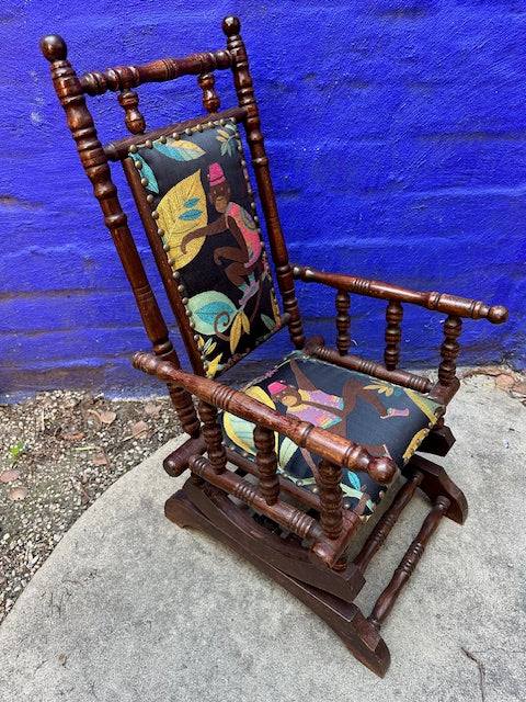 Recycled Vintage Wood Rocking Chair for a Toddler