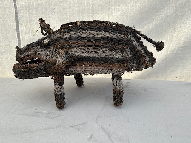 Handmade Hand Painted Natural Fiber Papa New Guinea Boar