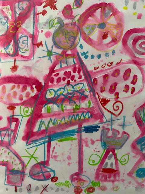Pink Impressions on Arches Paper
