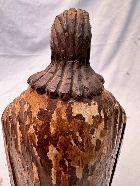 Antique Hand Carved Hand Painted Santo With Bone Face