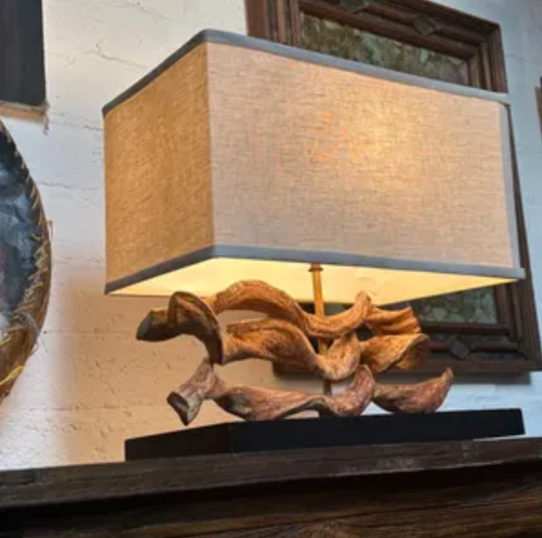 Vintage Antler Lamp with Shade