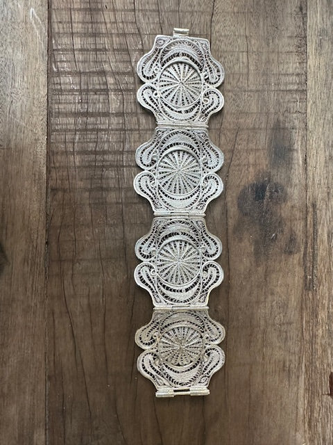 Spectacular Vintage Filagree Sterling Silver Bracelet