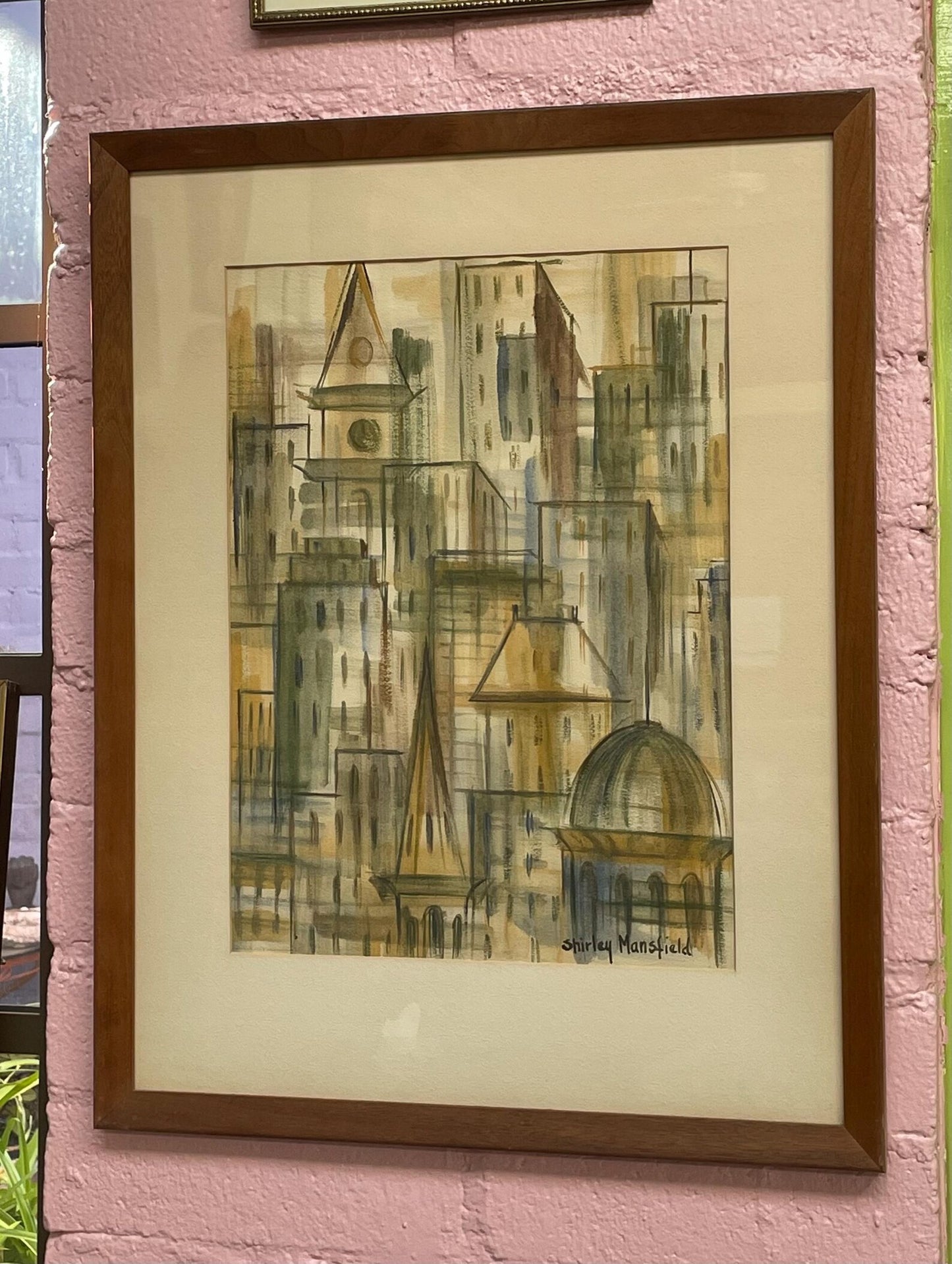 Monochromatic CityScape Watercolor By Shirley Mansfield