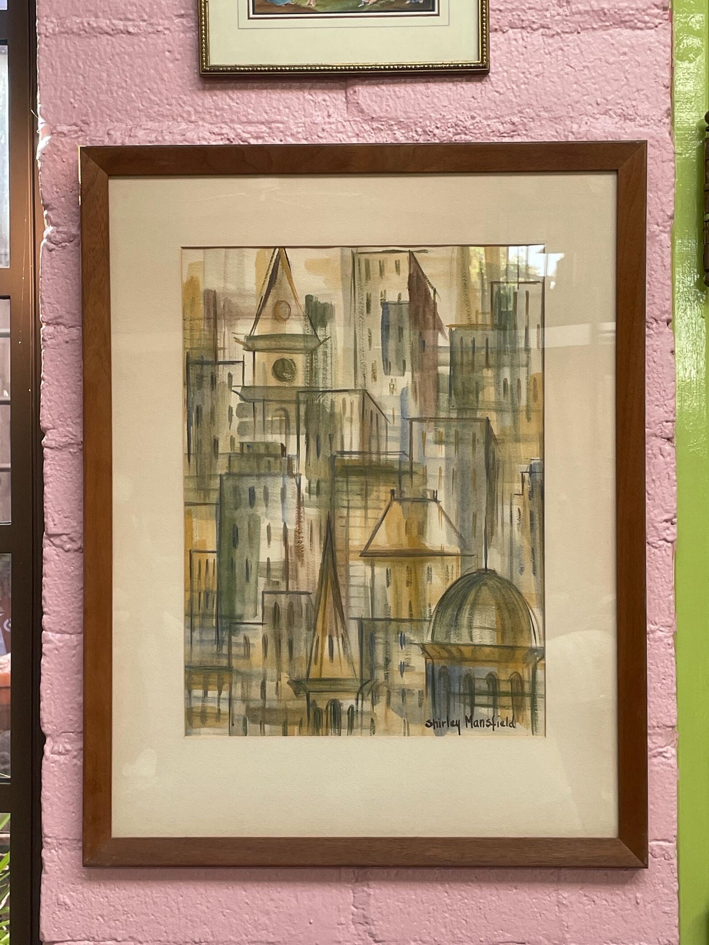 Monochromatic CityScape Watercolor By Shirley Mansfield