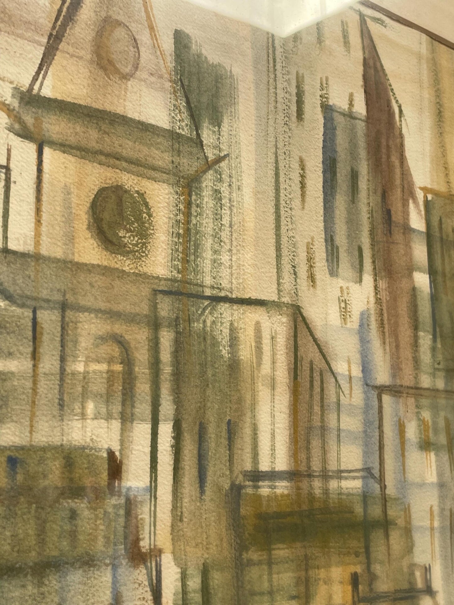 Monochromatic CityScape Watercolor By Shirley Mansfield