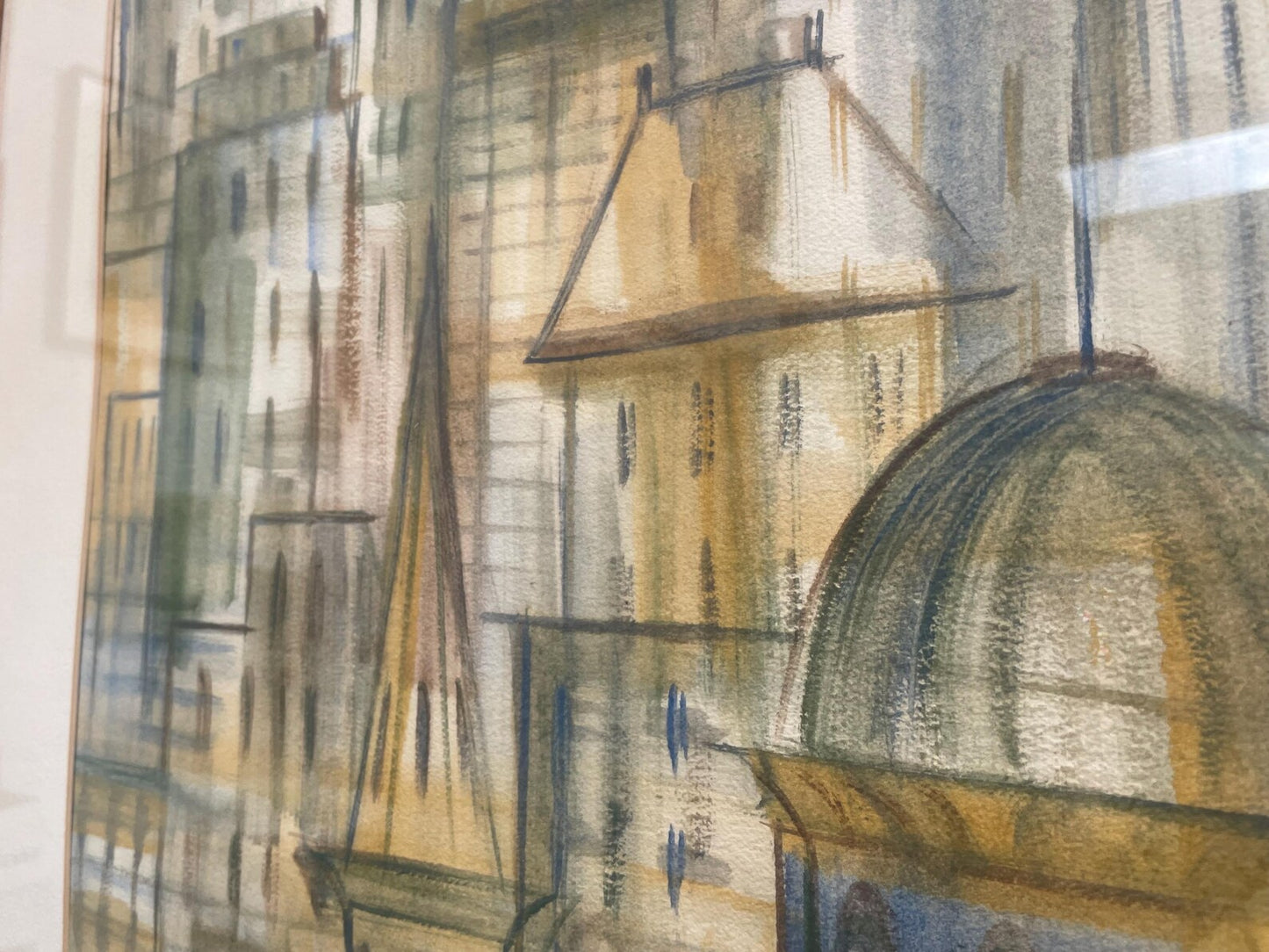 Monochromatic CityScape Watercolor By Shirley Mansfield