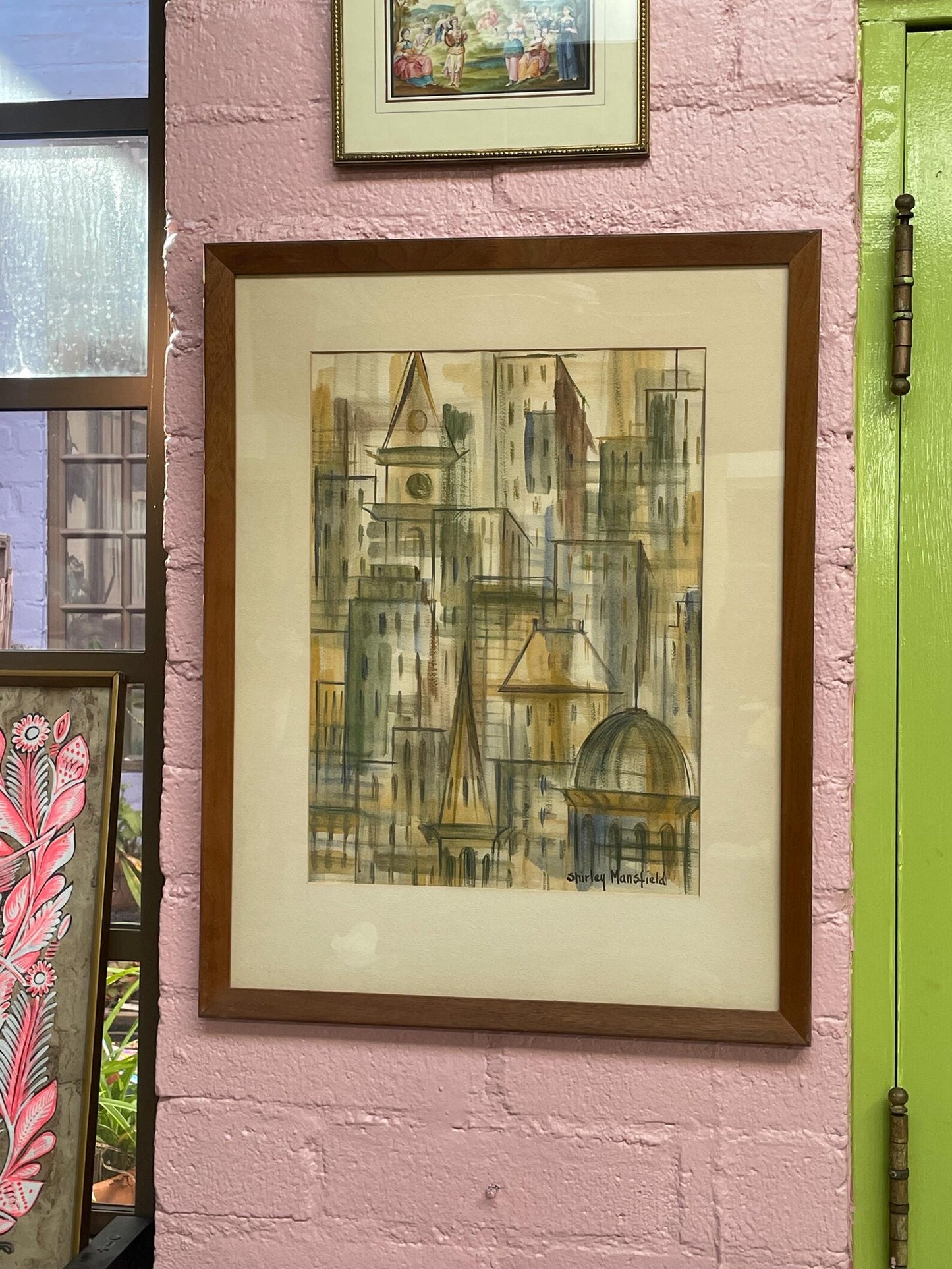 Monochromatic CityScape Watercolor By Shirley Mansfield