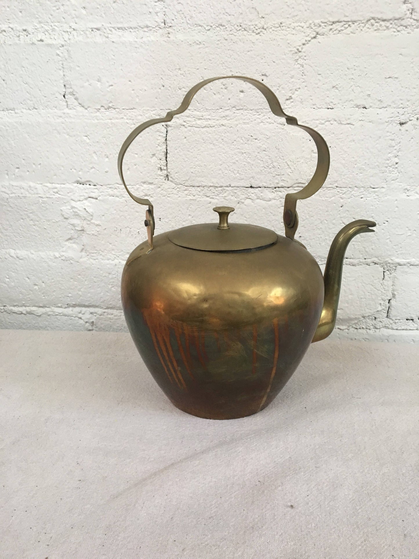 Vintage Large Brass Chinese Teapot