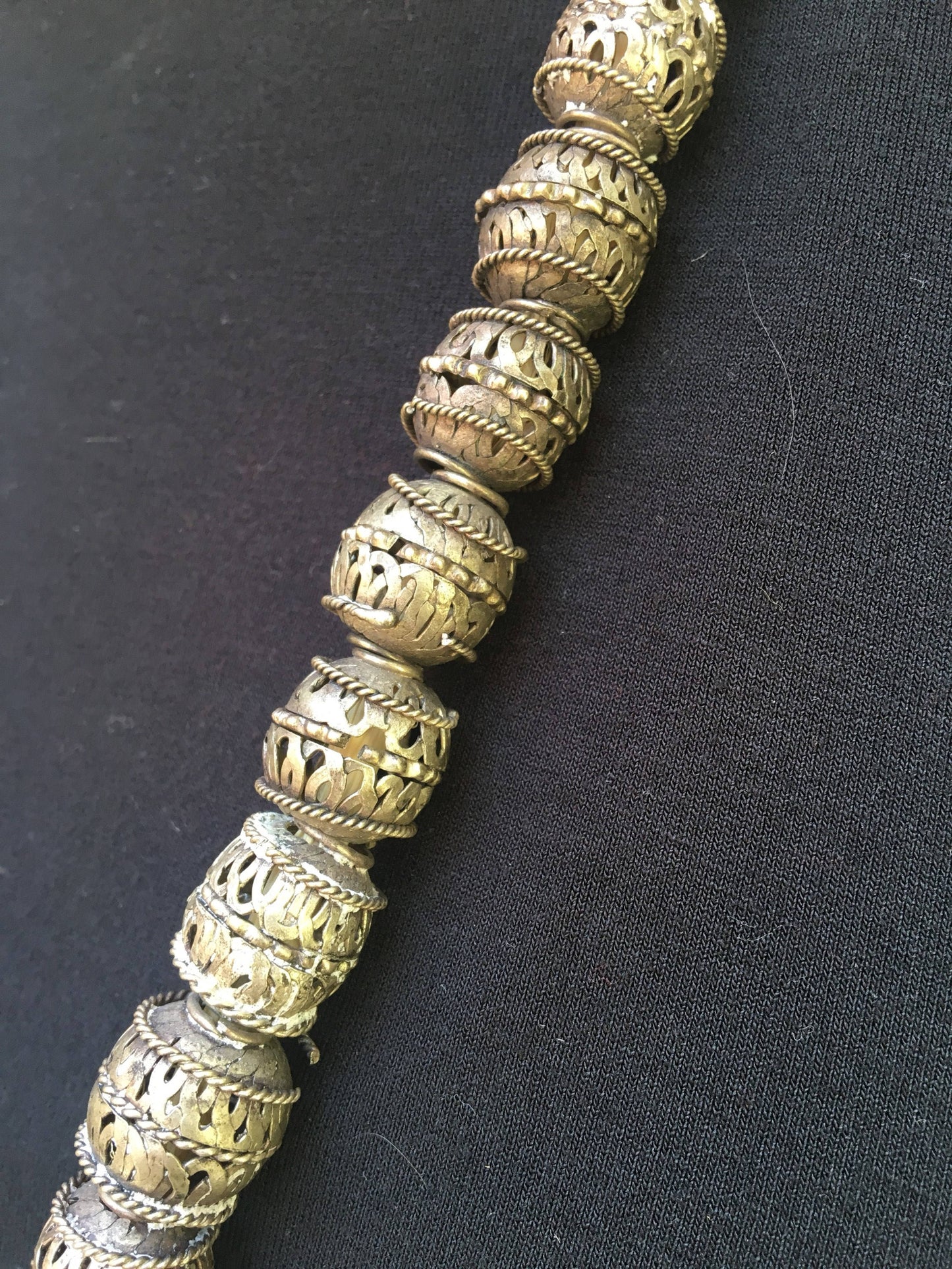 Vintage Moroccan Metal Berber Bead Necklace