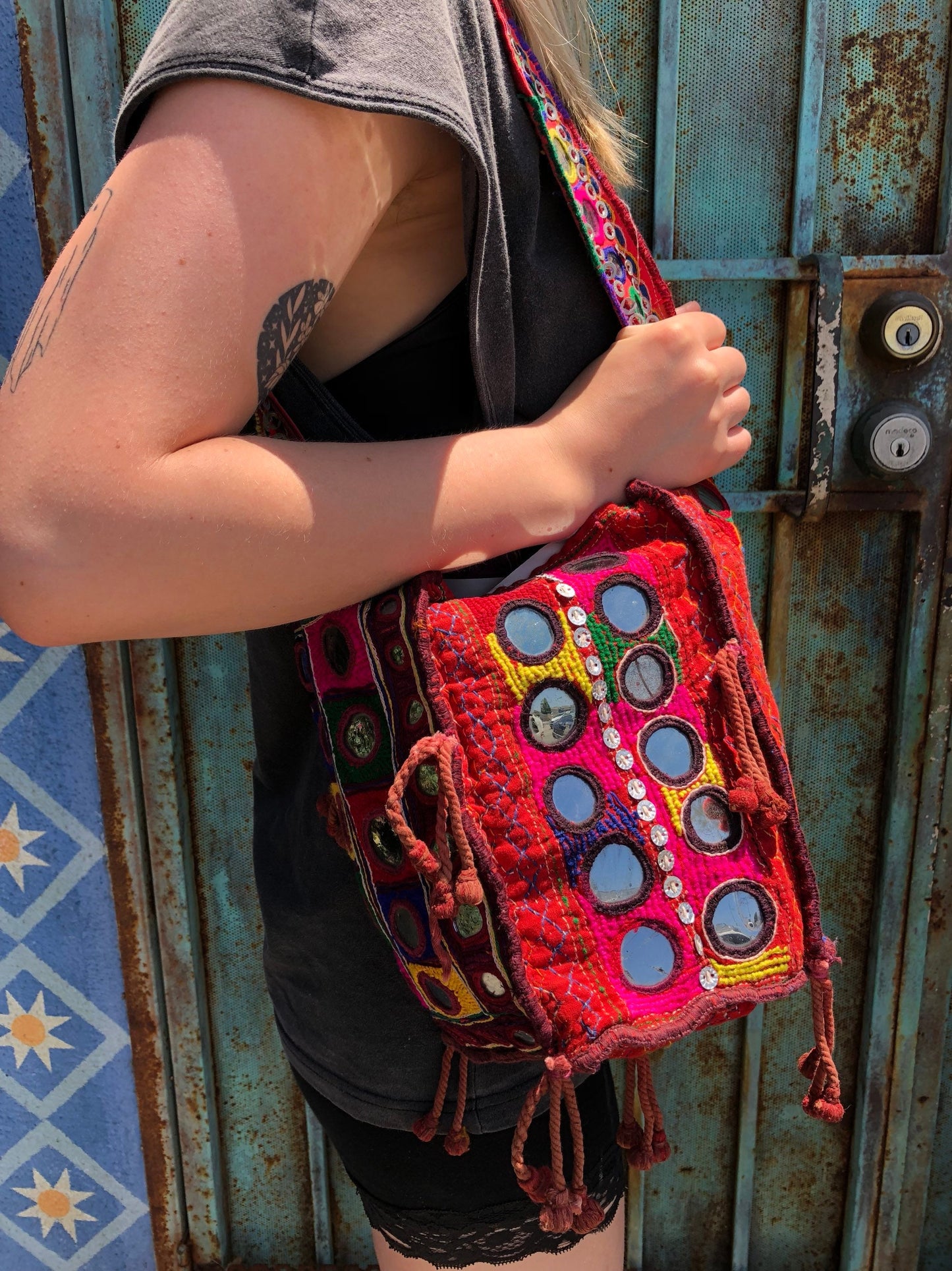 Vintage Indian Hobo Embroidered Tote Bag