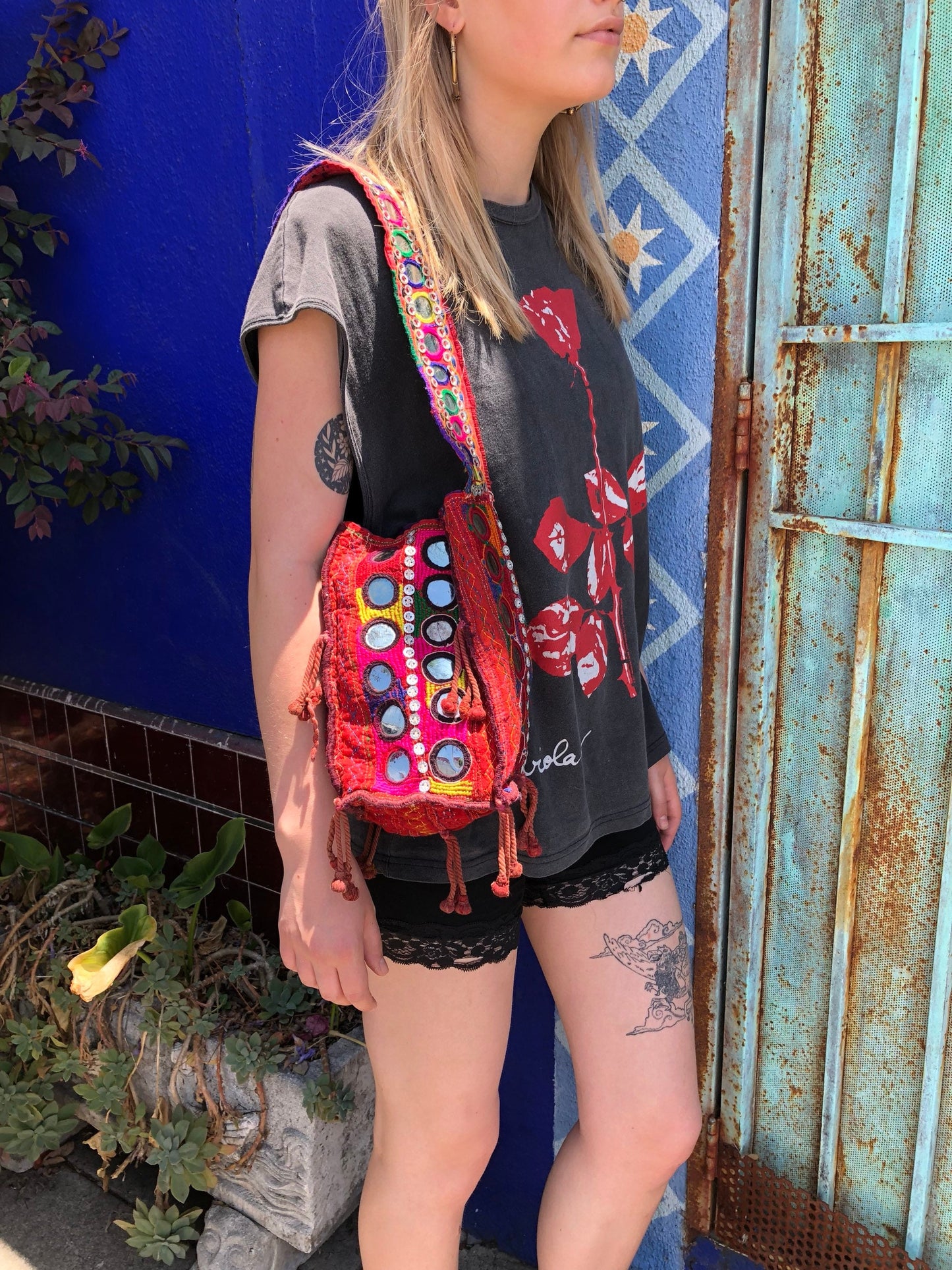 Vintage Indian Hobo Embroidered Tote Bag