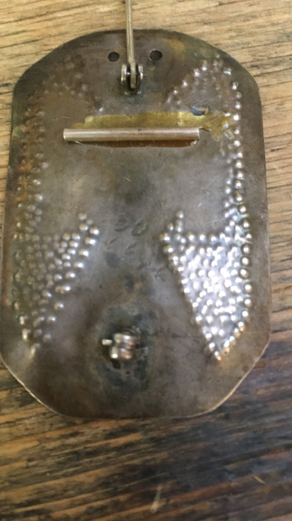 Antique Mexican Brass/Silver Abstract Pin