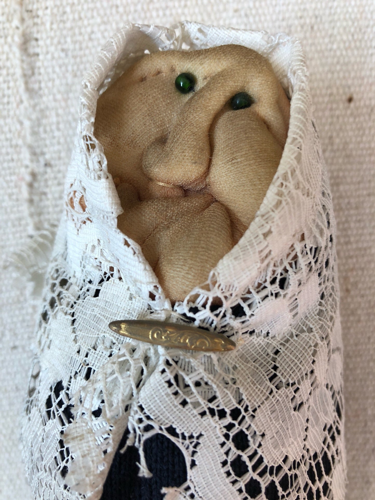 Old Jewish Couple Handmade Soft Sculpture Dolls