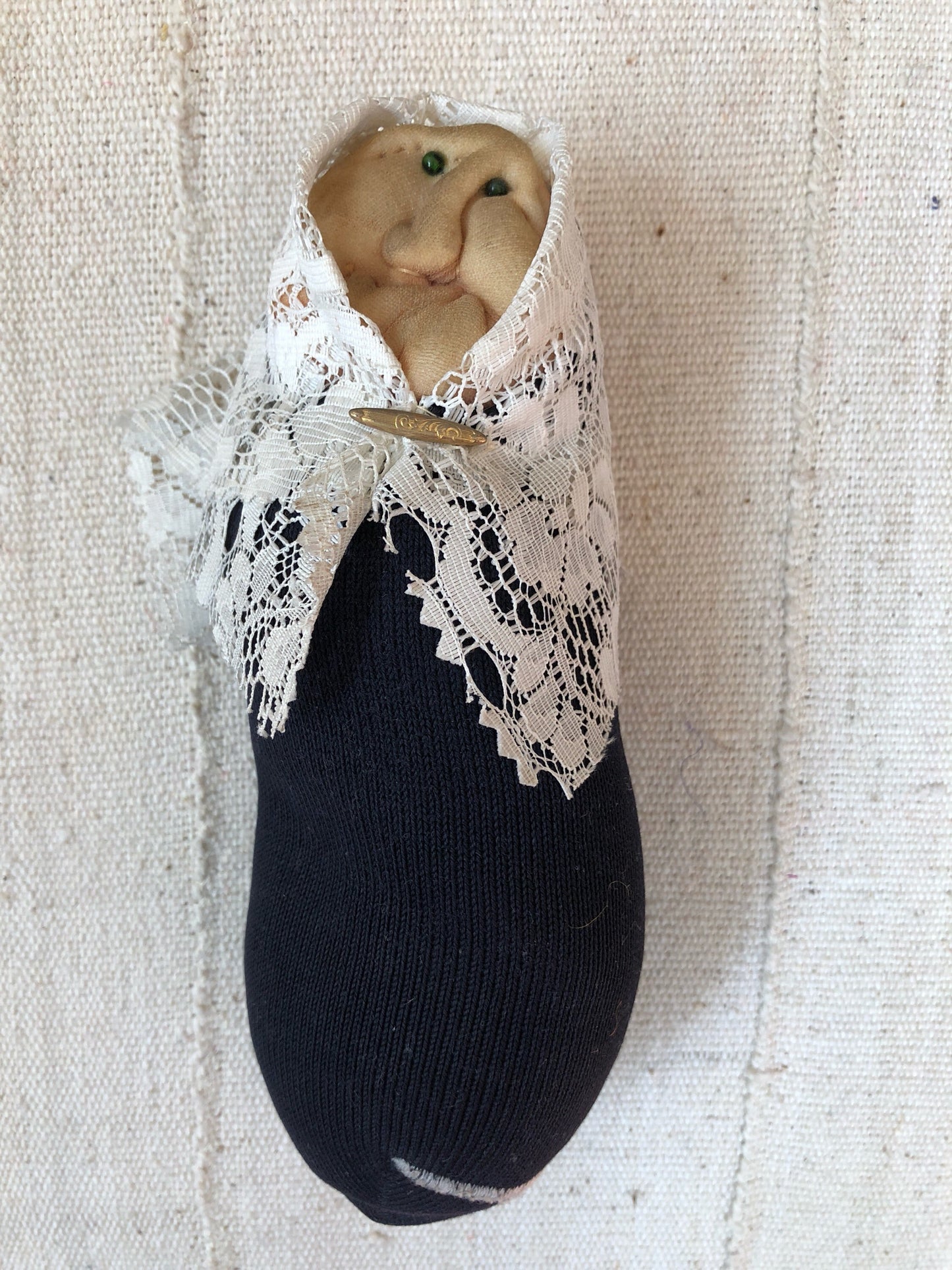 Old Jewish Couple Handmade Soft Sculpture Dolls