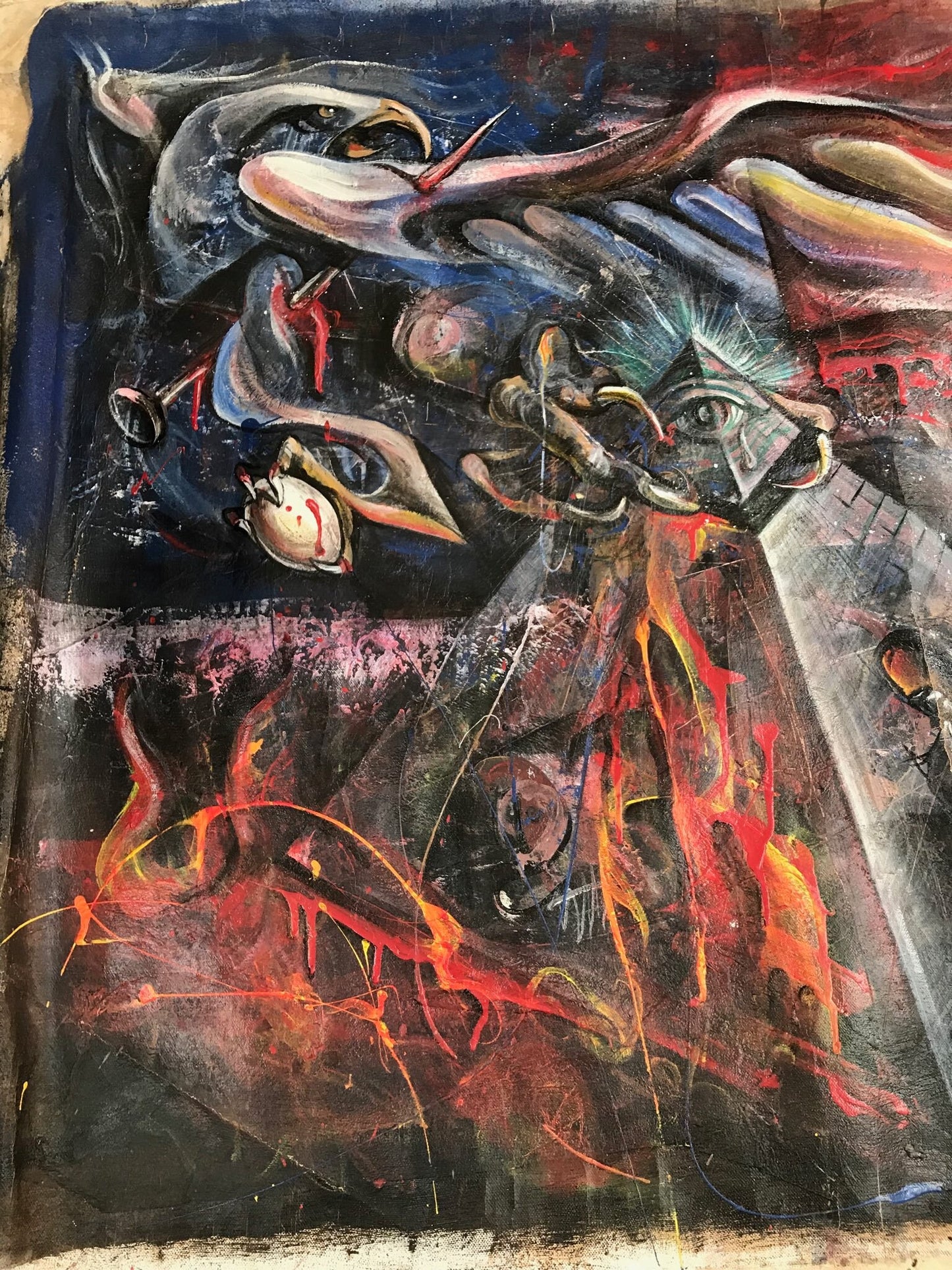 Untitled Surrealist Painting By Micheal Indorato