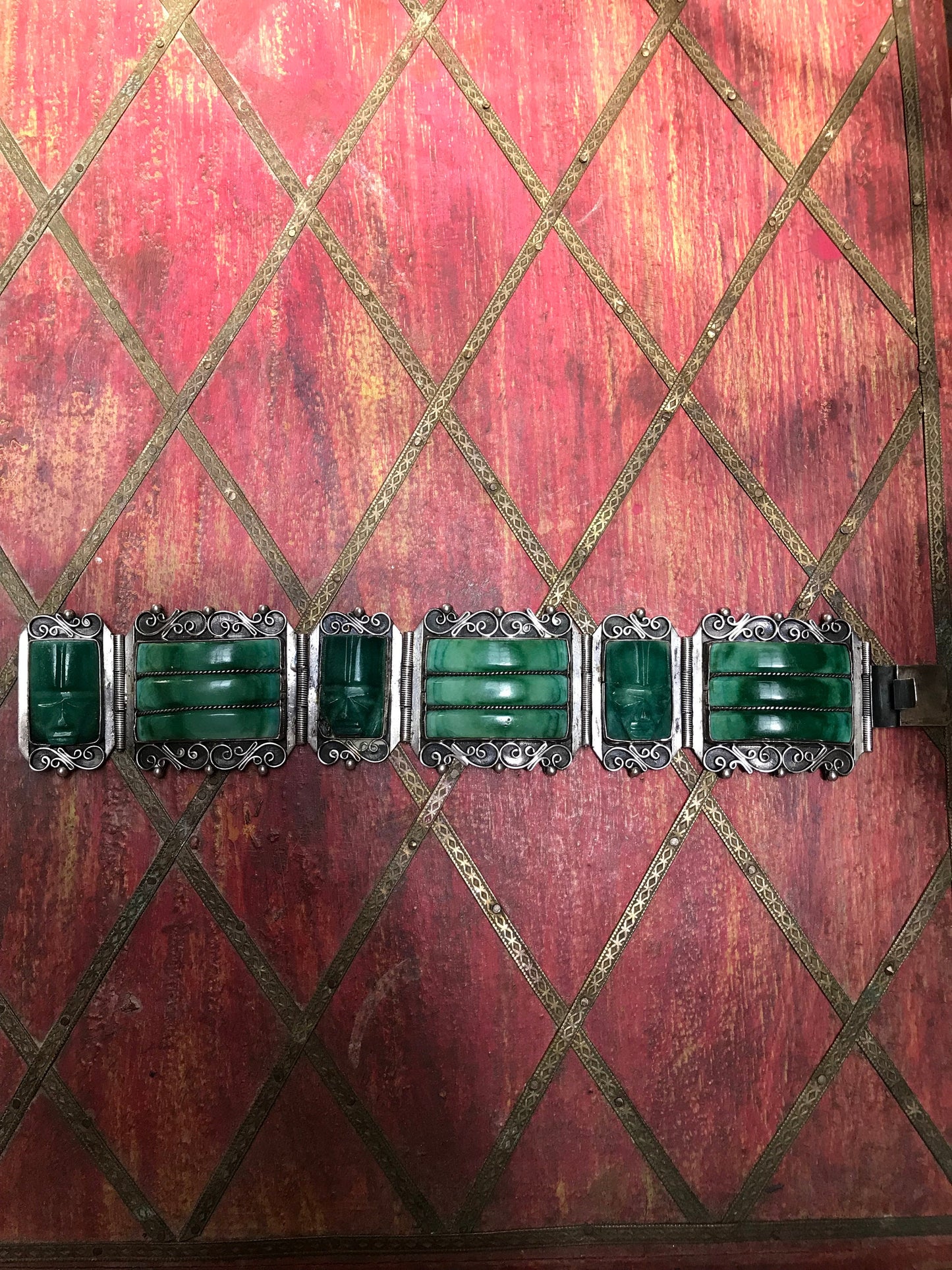 Vintage Mexican Green Mayan Green Bracelet