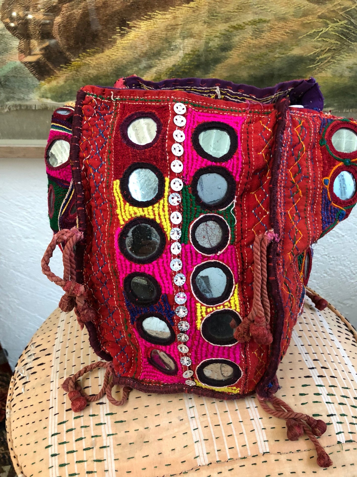 Vintage Indian Hobo Embroidered Tote Bag