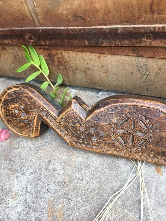 Rustic Mid-Century Wooden Antique Decorative Panel Frame