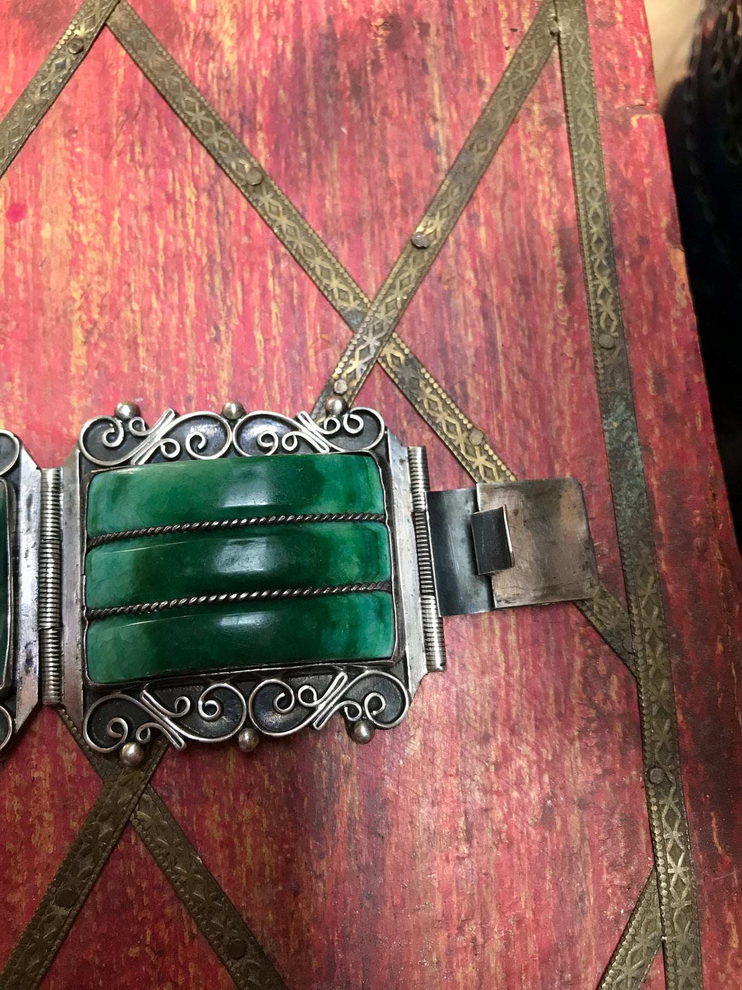 Vintage Mexican Green Mayan Green Bracelet