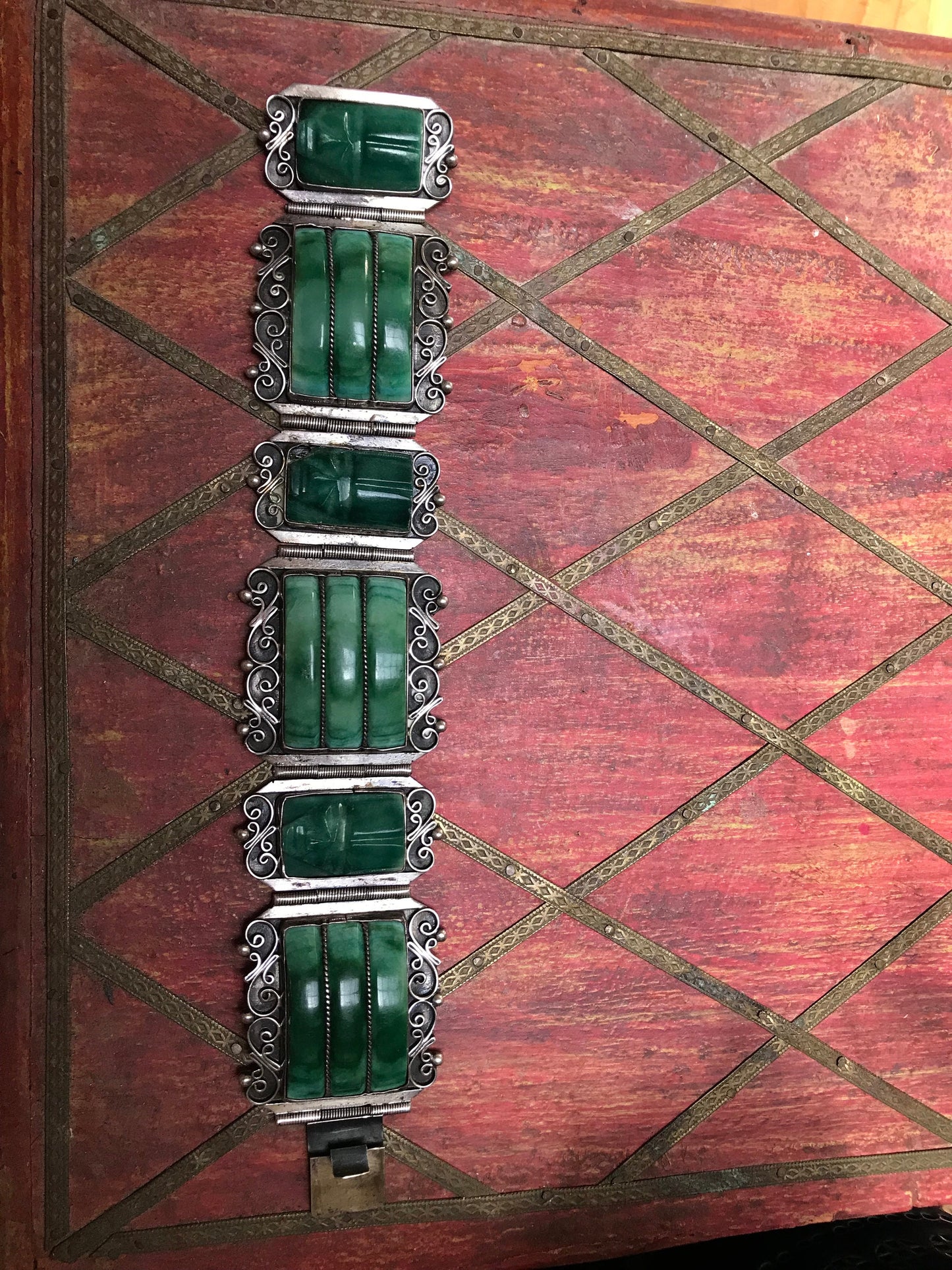 Vintage Mexican Green Mayan Green Bracelet