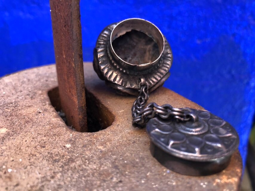 Antique 19th Century Repousse Container