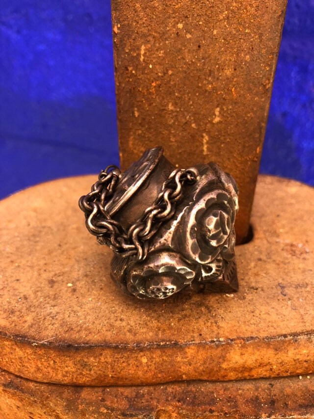 Antique 19th Century Repousse Container