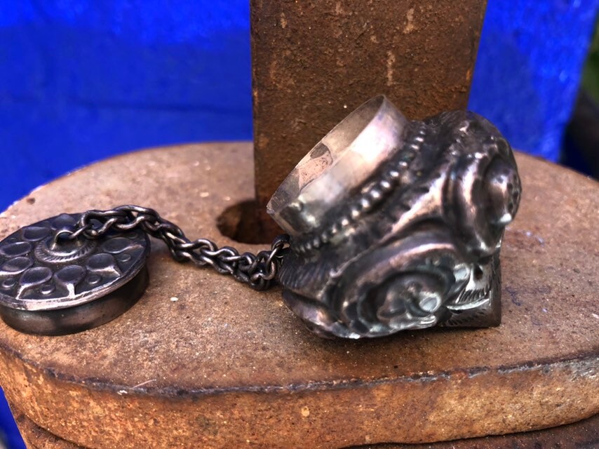 Antique 19th Century Repousse Container