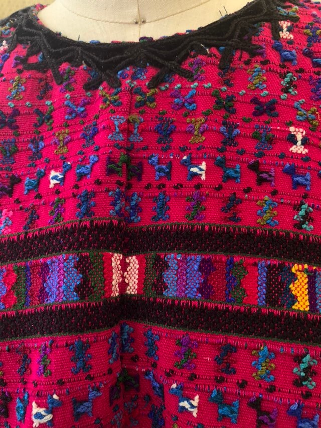 Vintage Cotton Magenta Huipil