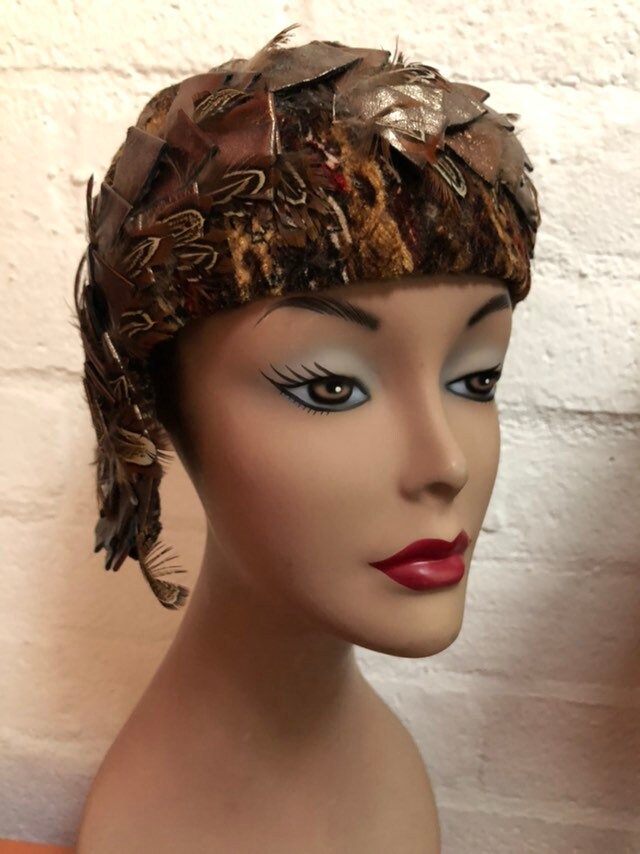 Handmade Multi - Feather Helmet Hat