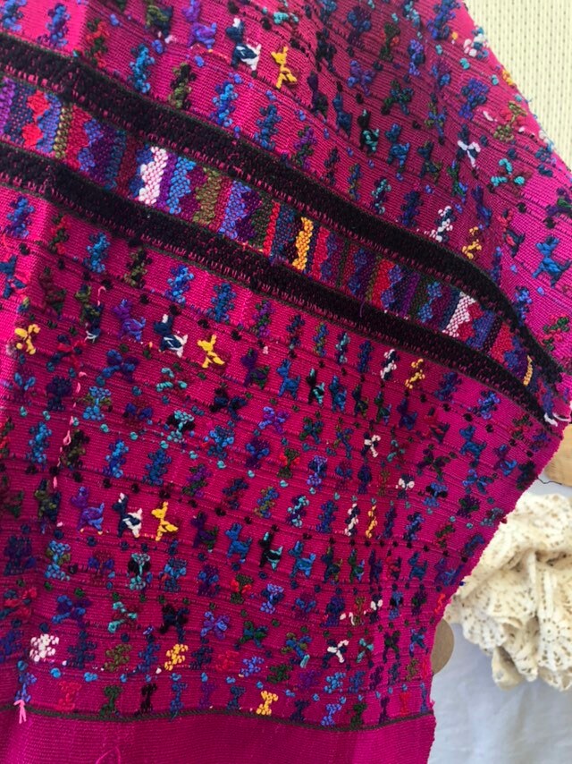 Vintage Cotton Magenta Huipil