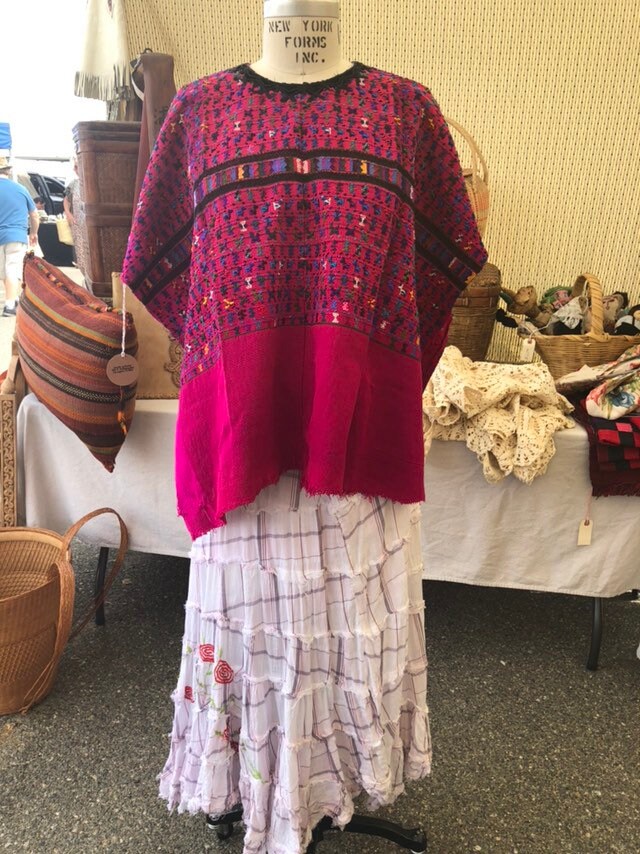 Vintage Cotton Magenta Huipil