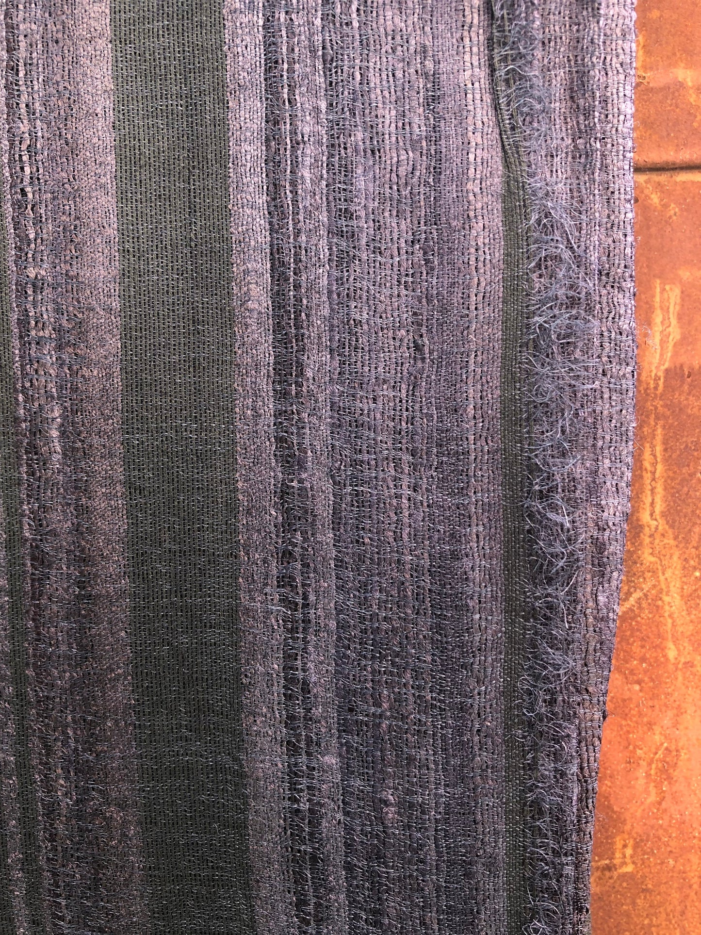 Sumptuous Forest Green, Silver with Gray and Black Cotton Saree Textile