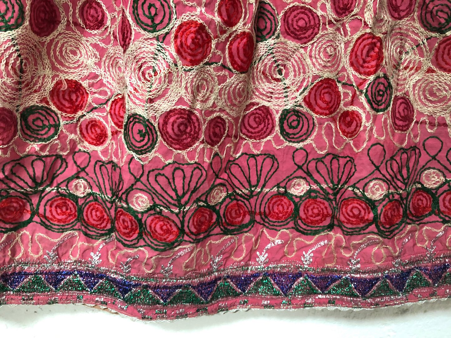 Vintage Afghani Kutchi Handmade Hand Embroidered Dress Wall Art