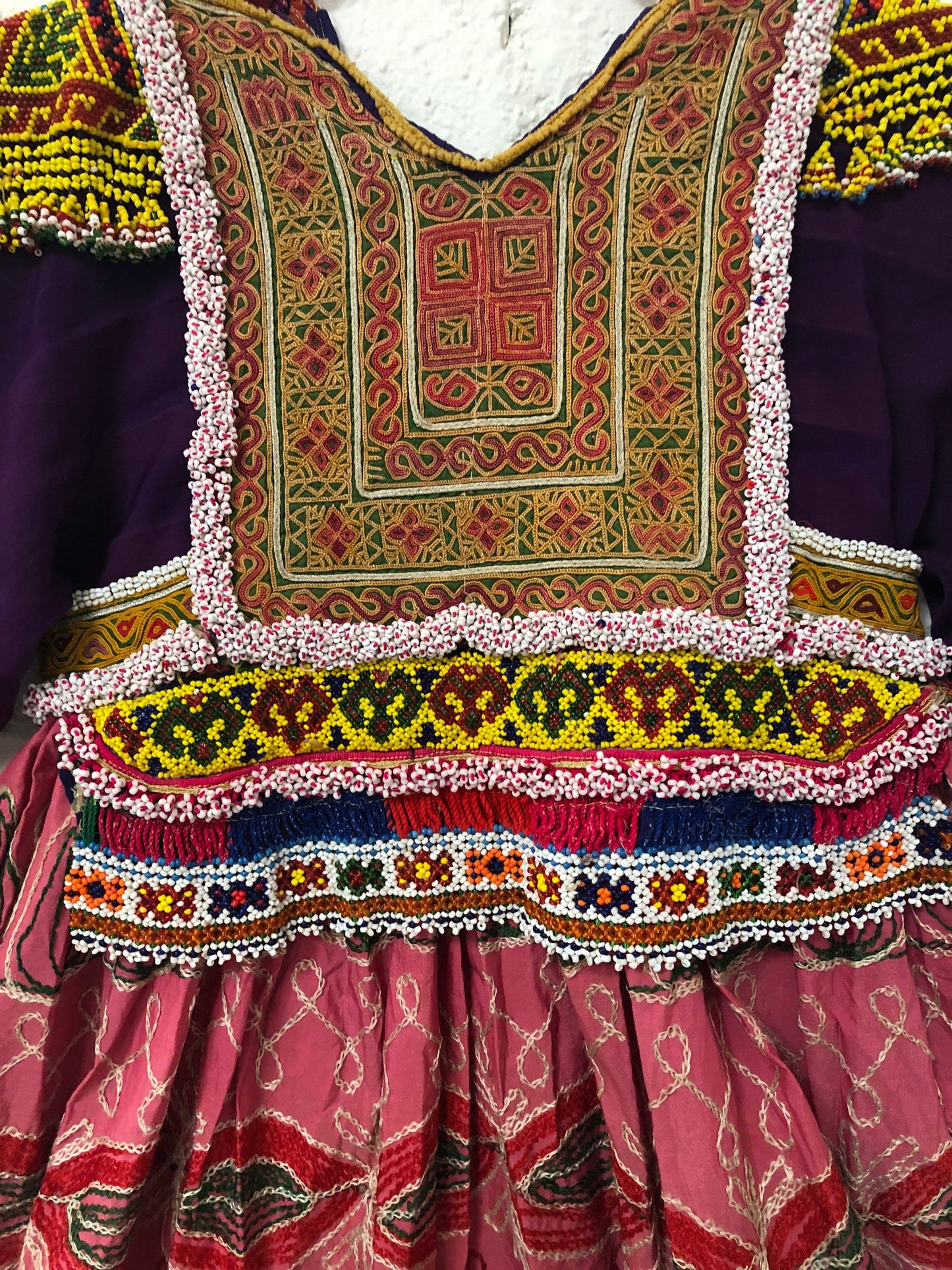 Vintage Afghani Kutchi Handmade Hand Embroidered Dress Wall Art