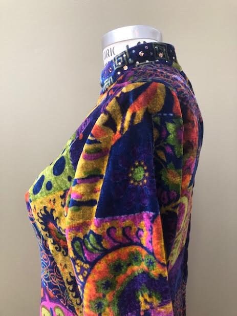 Vintage Velvet Funky Long Sleeve Long Dress