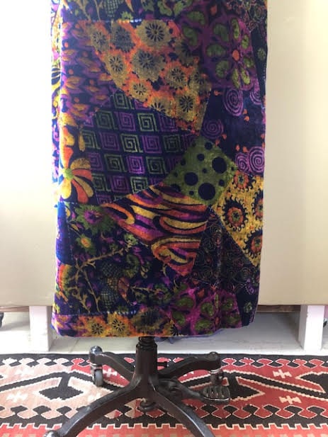 Vintage Velvet Funky Long Sleeve Long Dress