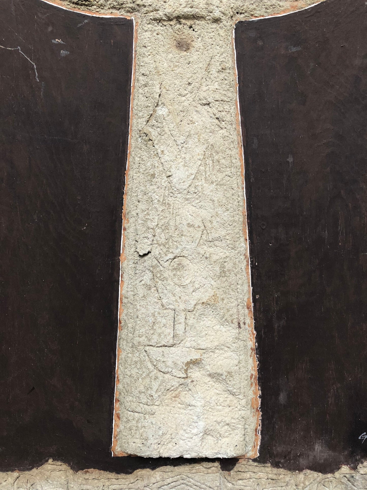 Mid Century Mixed Media Plaster and Paper Mache Angel Art
