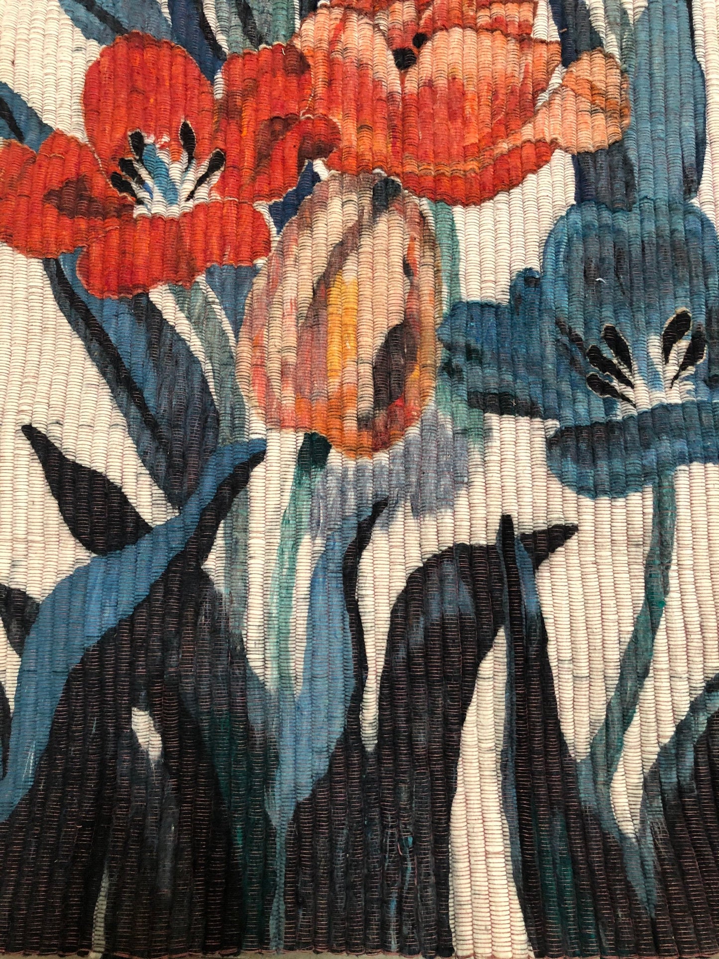 Vintage Handwoven Tapestry Cluster of Tulips Made in Peru