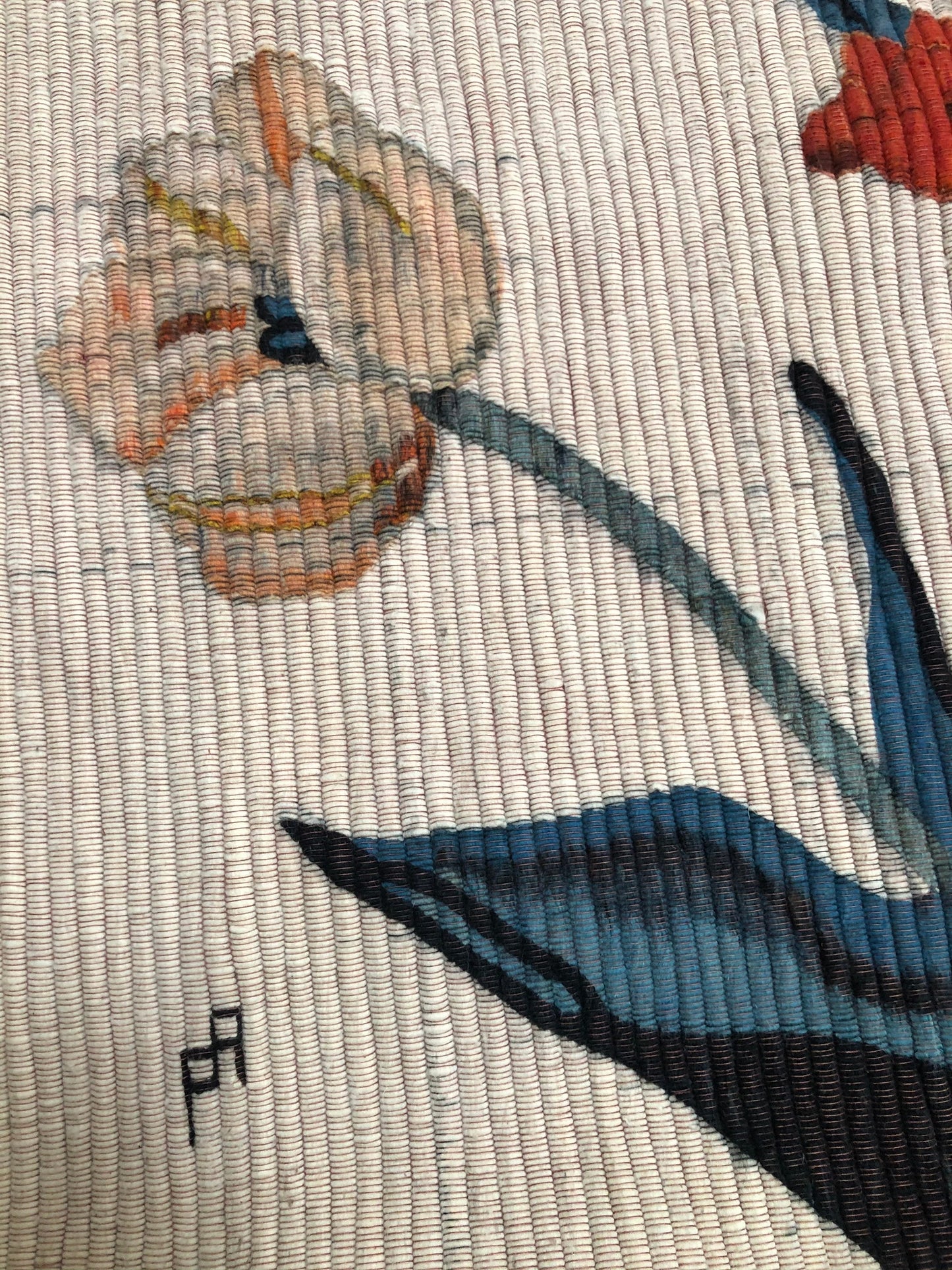 Vintage Handwoven Tapestry Cluster of Tulips Made in Peru