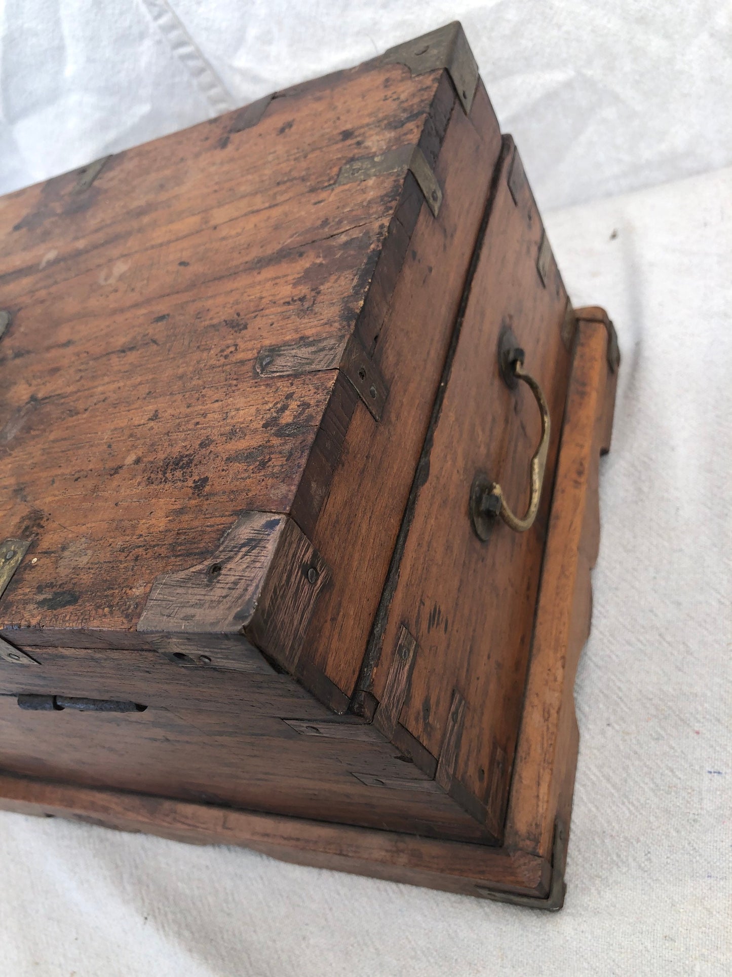 Antique Vintage Wooden Indian Secretarial Box