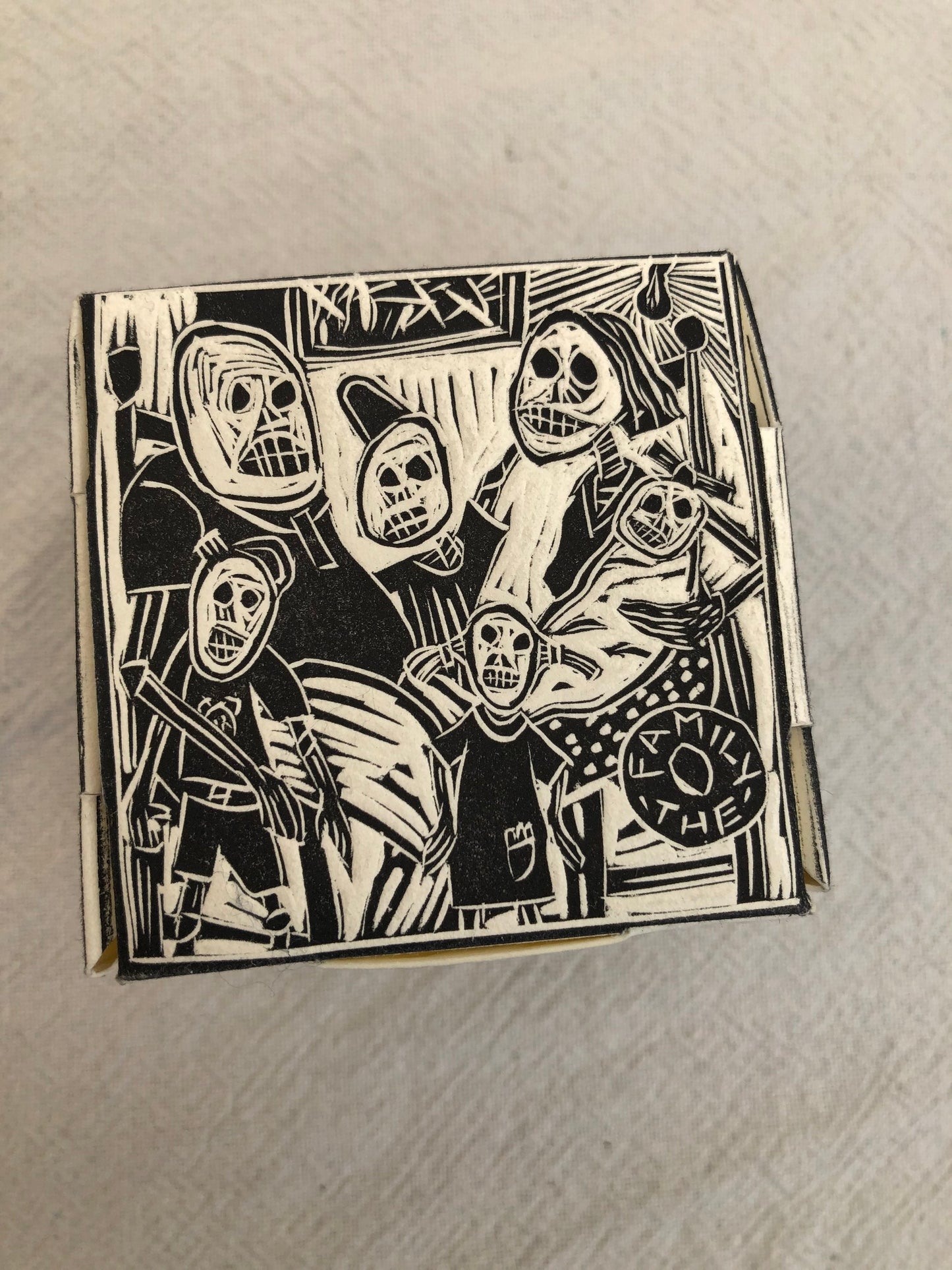 Cube Triangle Mexican Linocut by Joel Redon 1992