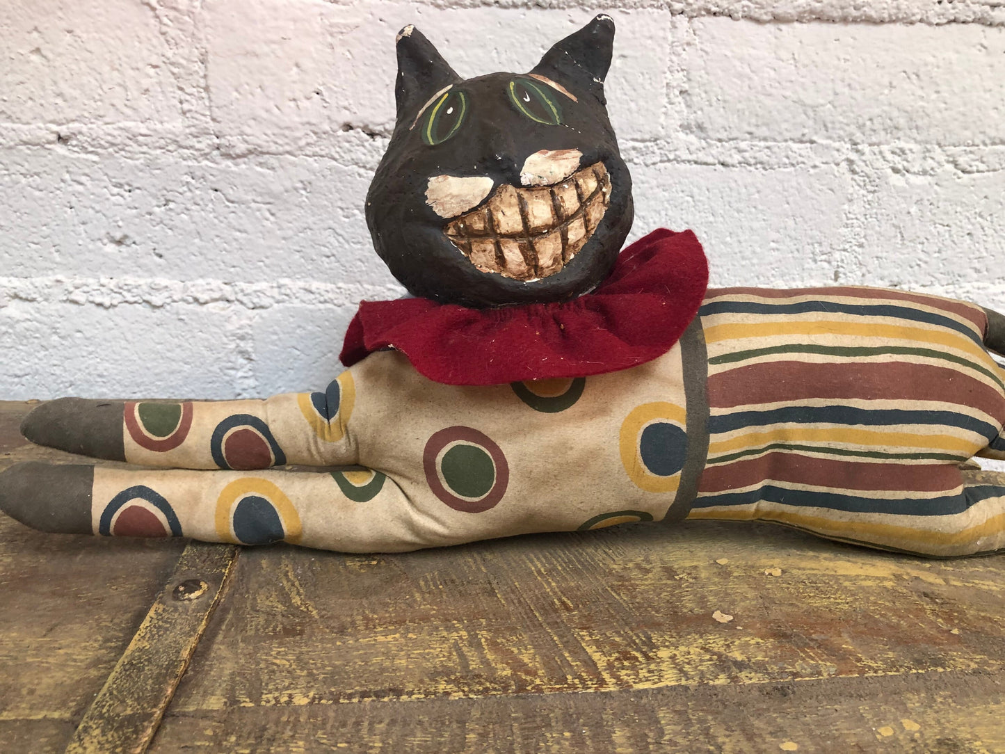 Vintage Handmade Folk Art Cheshire Cat