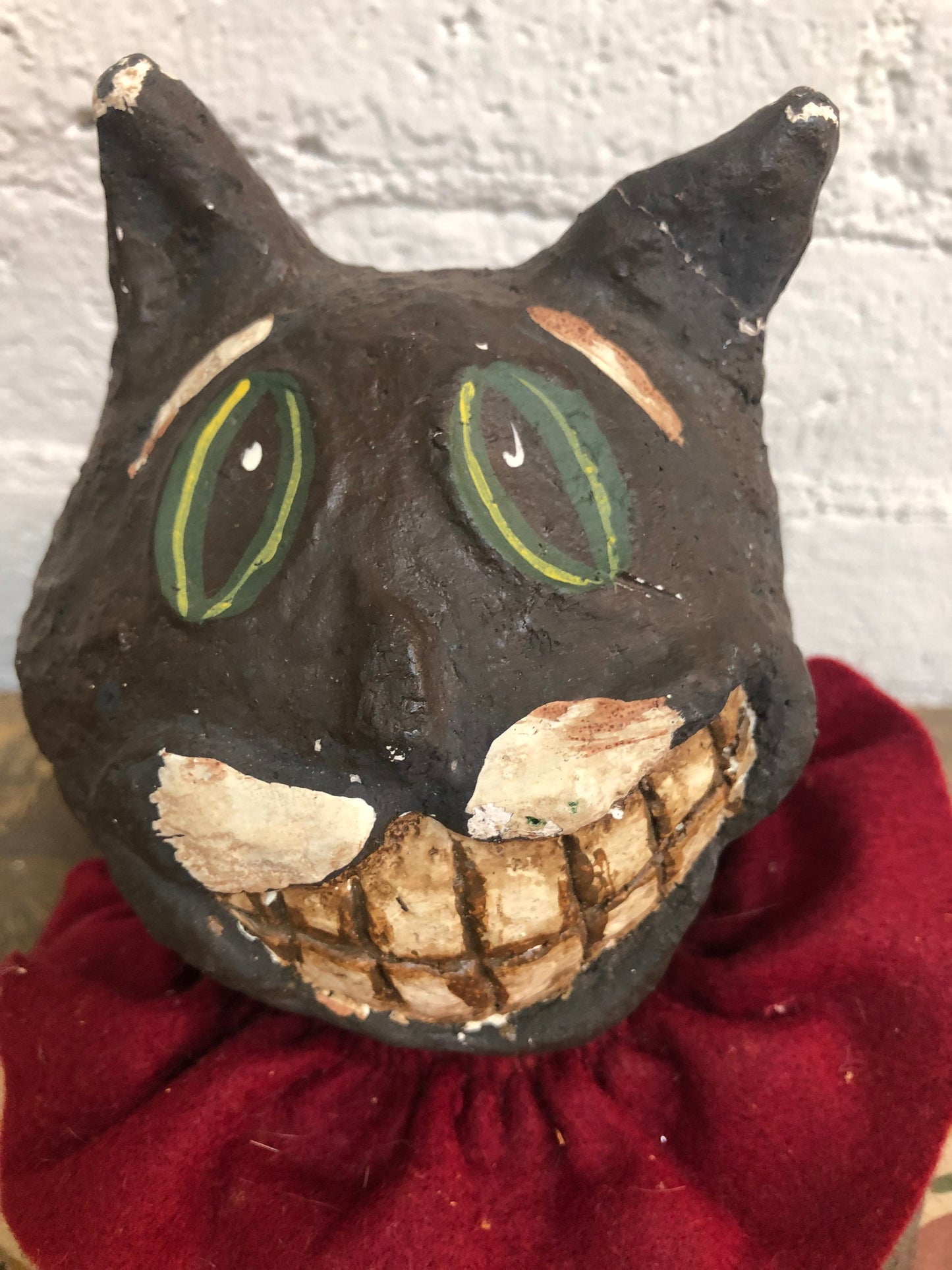 Vintage Handmade Folk Art Cheshire Cat