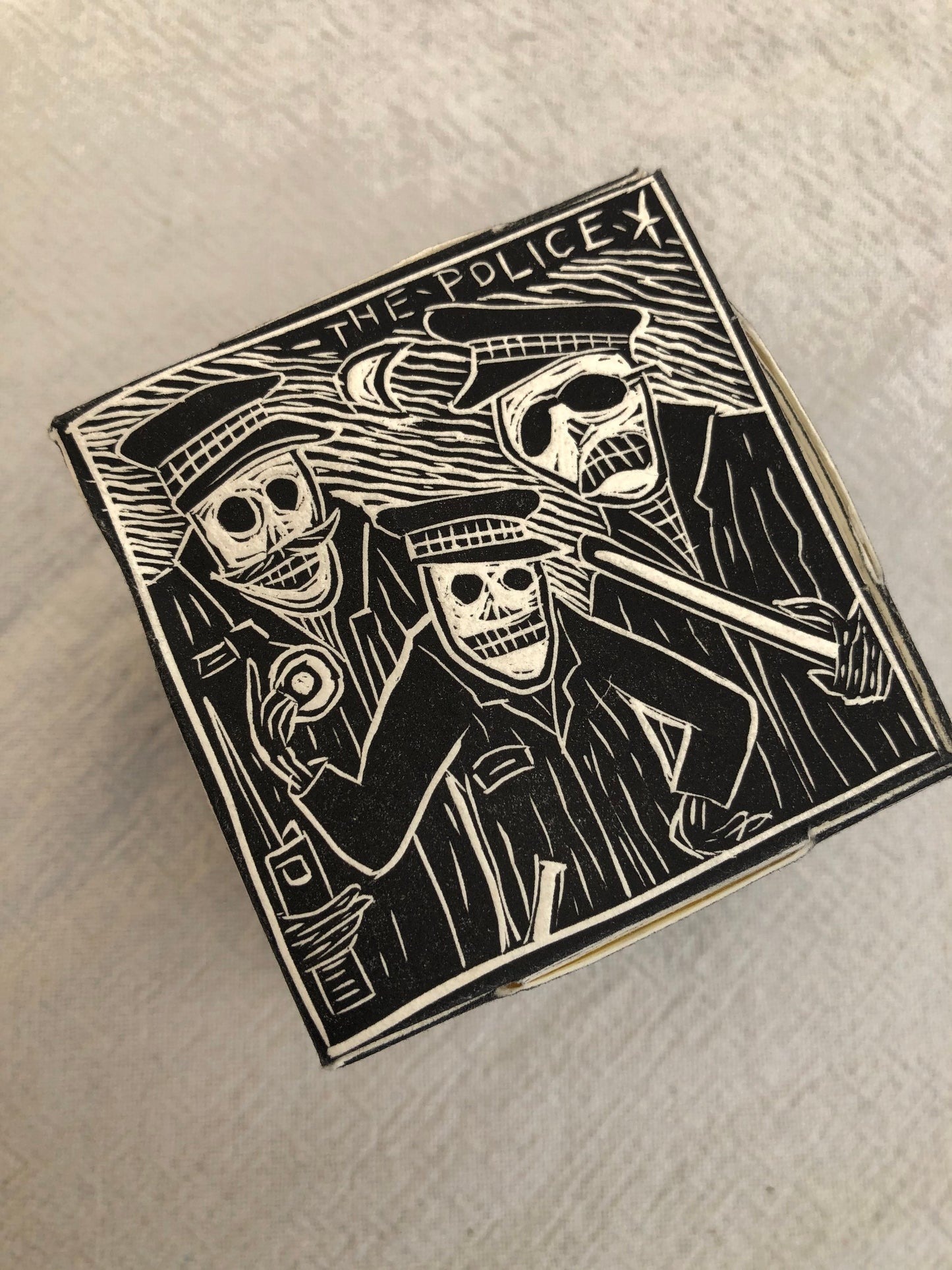 Cube Triangle Mexican Linocut by Joel Redon 1992