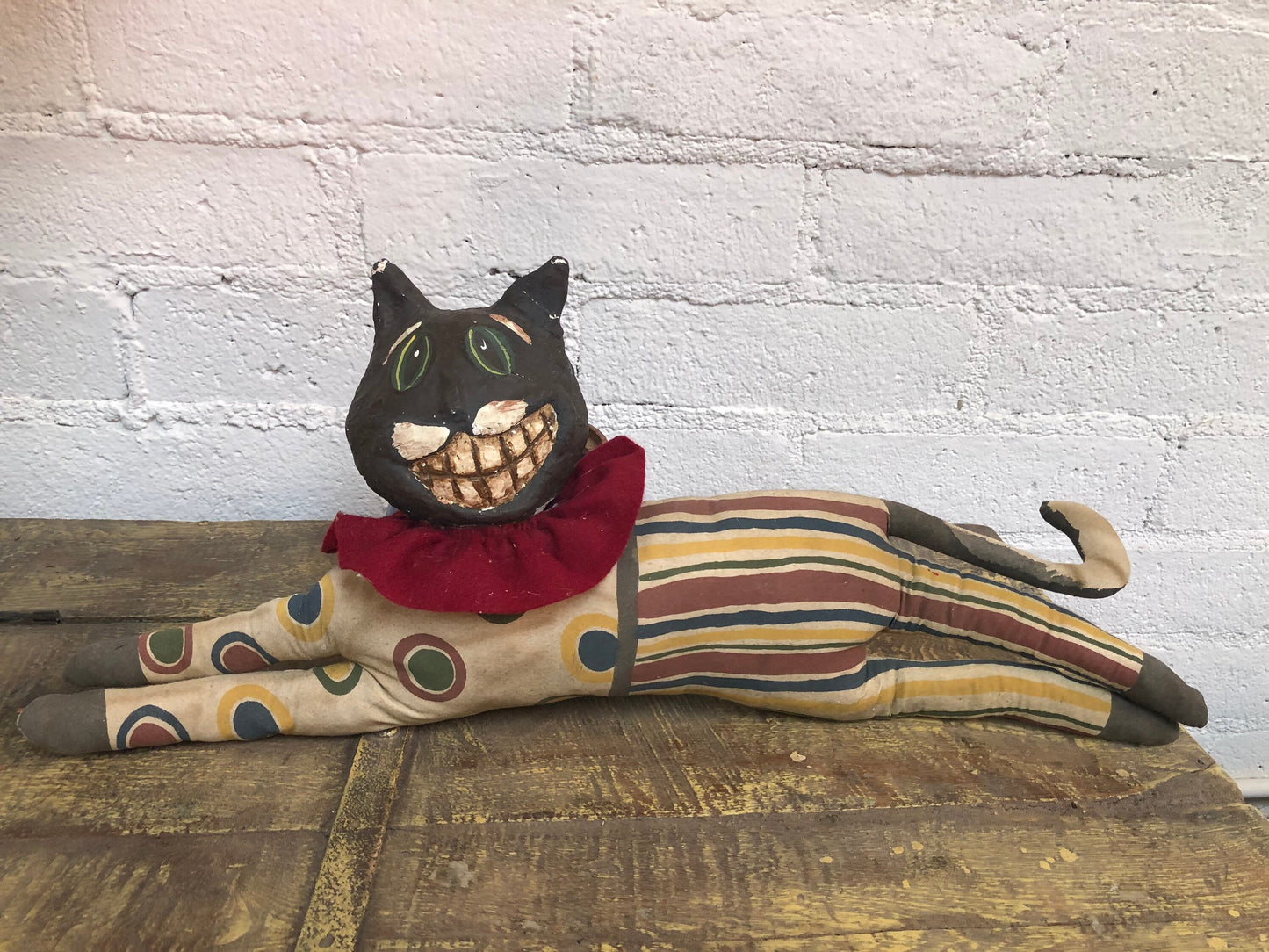 Vintage Handmade Folk Art Cheshire Cat
