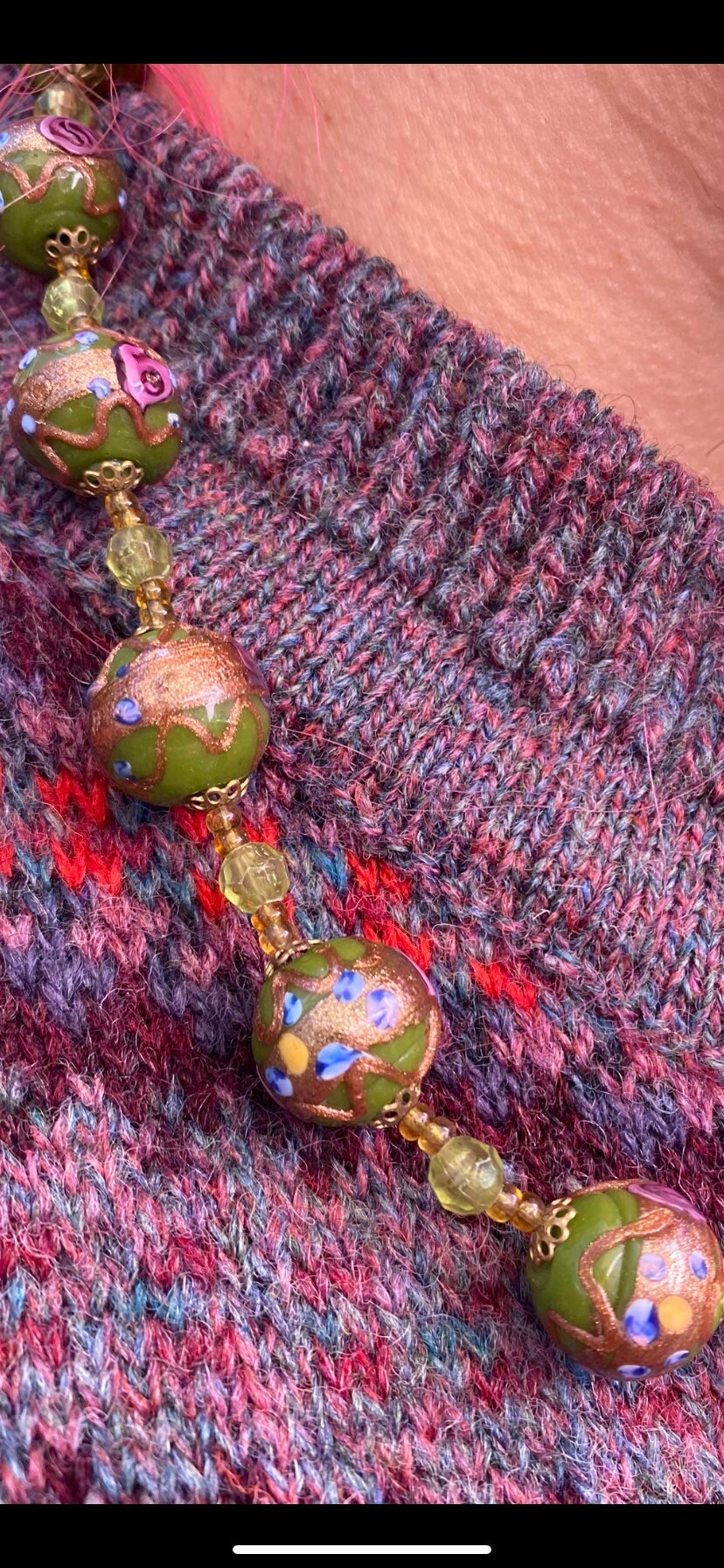 Italian Wedding Cake Venetian Glass Necklace