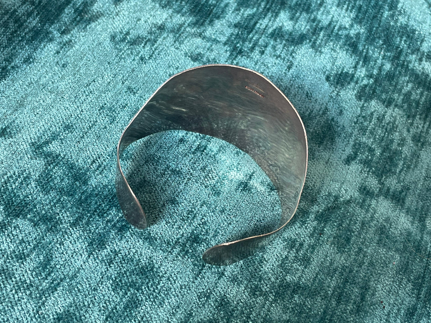 Vintage Espinosa Mexican Sterling Silver Signed Black Onyx Indigenous Head Cuff Bracelet