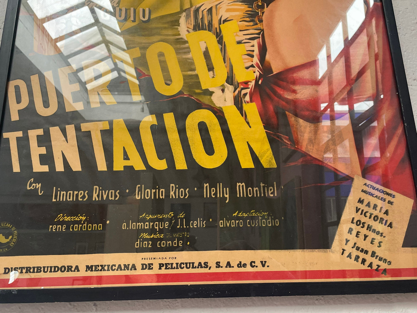 Vintage Mexican Movie Poster, Puerto de Tentación 1951