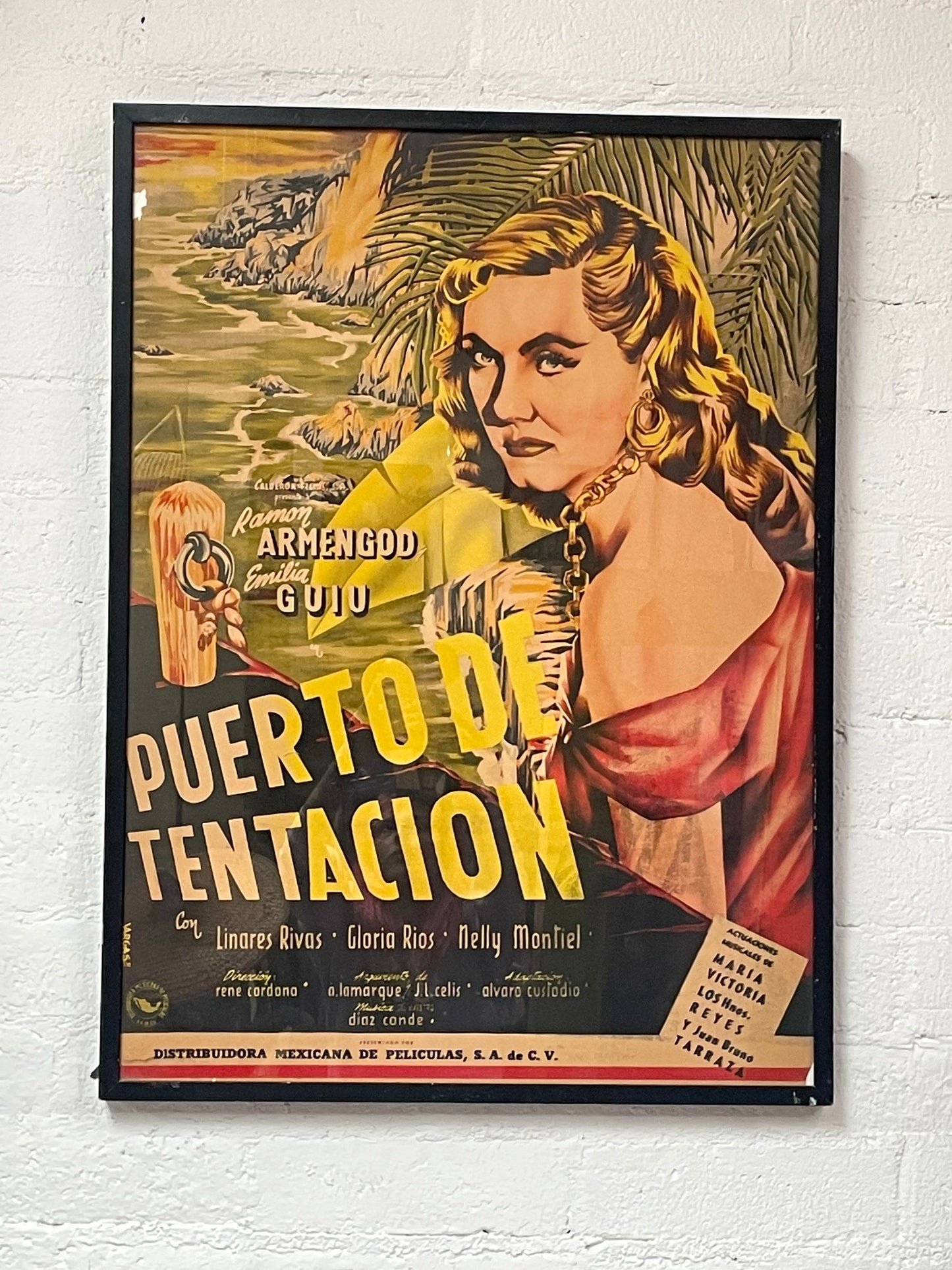 Vintage Mexican Movie Poster, Puerto de Tentación 1951